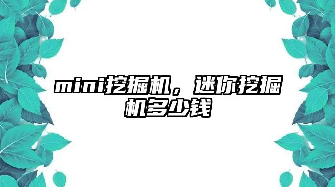 mini挖掘機(jī)，迷你挖掘機(jī)多少錢